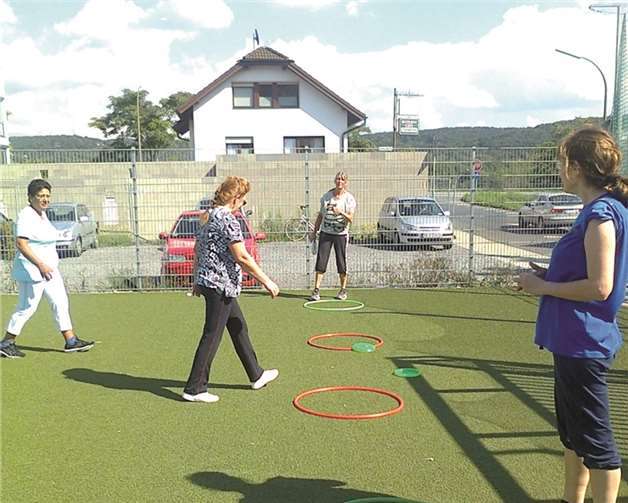 Auf dem Bolzplatz wurde Frisbeegolf gespielt.privat