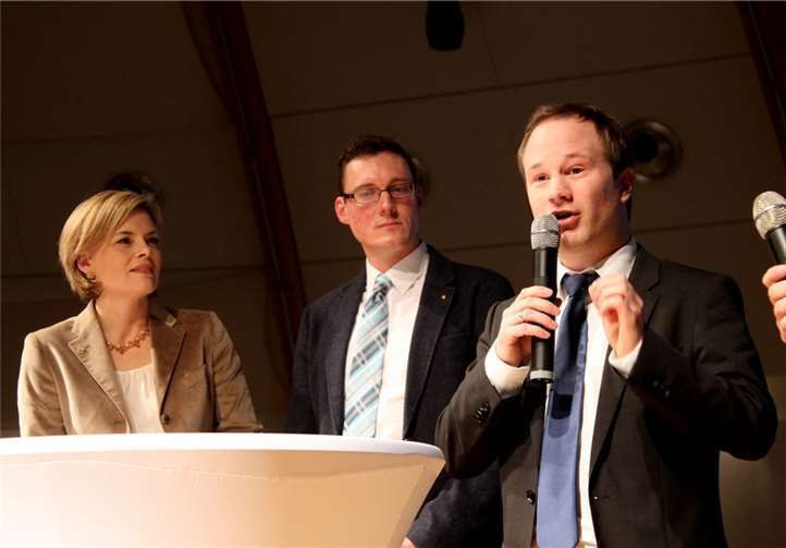 Auf dem Foto (v.l.): Julia Klöckner, Jörg Röder (JU-Kandidat aus dem WK Neuwied), Dennis Maxeiner (Wahlkreiskandidat). Privat