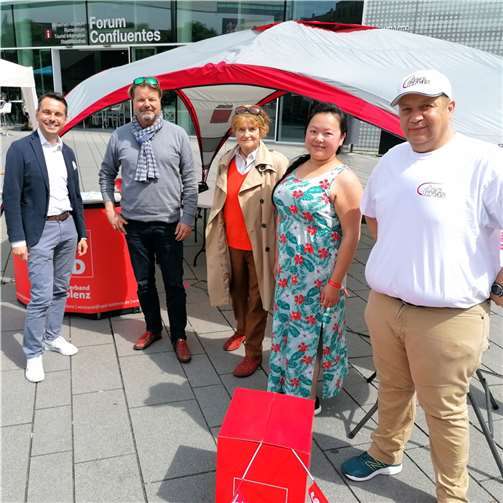 Auf dem Koblenzer Zentralplatz fand der Tag der Begegnung in Kombination mit dem Europäischen Protesttag zur Gleichstellung von Menschen mit Behinderung statt.  Foto: privat