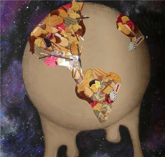 Auf dem Planet Erde bestehen die Kontinente für diese Künstlerin aus einer Ansammlung von Schokoladenkeksen.