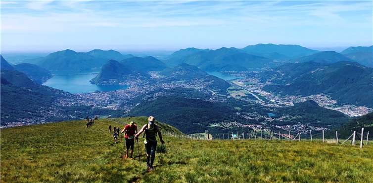 Auf dem schönsten „Trail Run Europas“ unterwegs. Vom „Motto della Croce“ hatte man einen phantastischen Weitblick auf den Luganer See.Lauftreff Puderbach