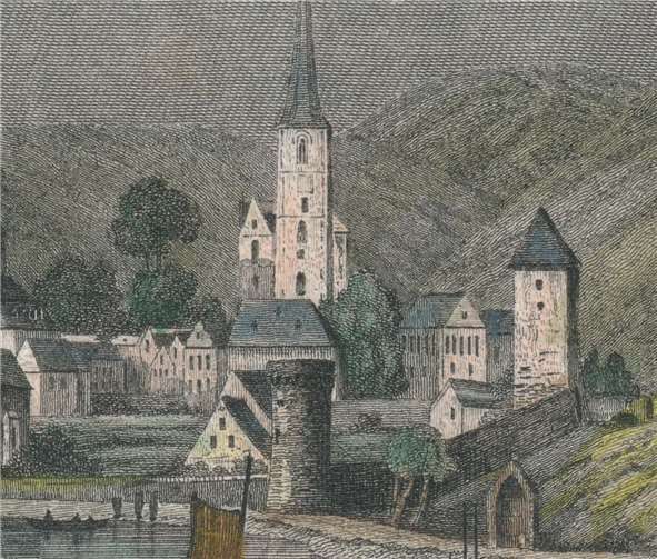 Auf der Ansicht von William Tombleson 1832 hatte er bereits sein Dach verloren.