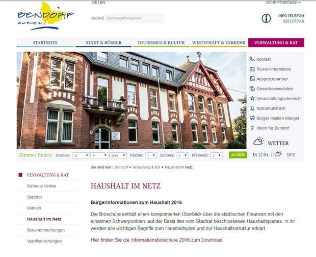 Auf der Website der Stadt Bendorf können Bürger jetzt die Haushaltsbroschüre herunterladen. privat