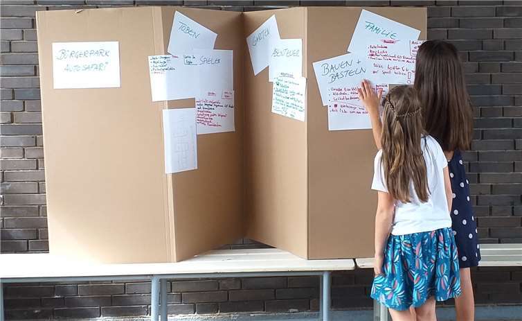 Auf einer Pinnwand wurden Ideen gesammelt, was man im Bürgerpark besser machen kann.