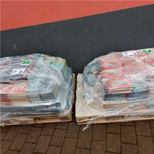 Auf zwei Paletten werden die Bücher an die Ahr gebracht.  Foto: privat