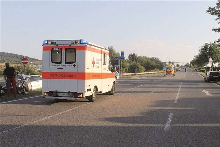 Aufgrund der Landung des Rettungshubschraubers wurde die L 117 kurzzeitig gesperrt. privat