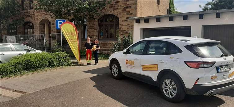 Unwetterwarnungen: ASB richtet Infopoints im Ahrtal ein Aufgrund der akuten Unwetterwarnungen hat der ASB drei Infopoints im Ahrtal eingerichtet, wie hier am Sängerheim in Bachem. Foto: ASB Landesverband Rheinland-Pfalz e.V.