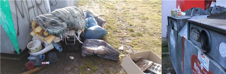 Aufgrund der erhöhten Unfallgefahr, bitte auch kein Altglas auf oder neben den Container stellen. Foto: Verbandsgemeinde Kaisersesch