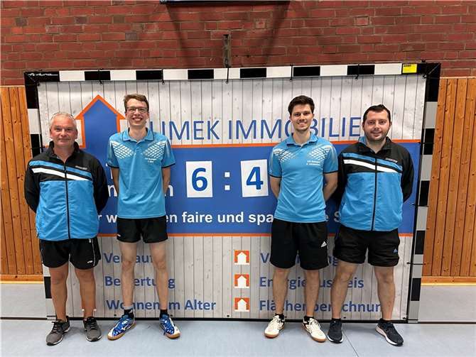 Auftaktsieg durch Guido Lenz, Tobias Dörr, Daniel Jacquemien und Kevin Müller. Quelle: TTF Remagen