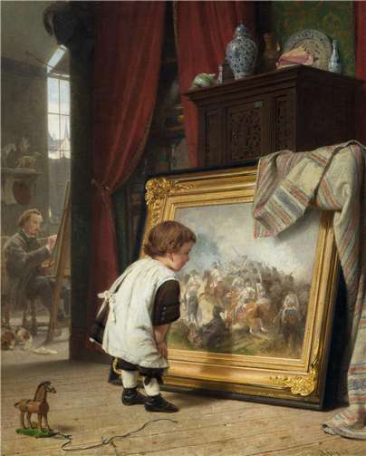 August Friedrich Siegert, Der kleine Kunstfreund, um 1860, Privatbesitz, Foto: Christian Wucherpfennig