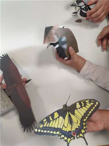 Aus Bastelbögen für Naturforscher entstand eine Waldlandschaft. Foto: Familienbildungsstätte Linz