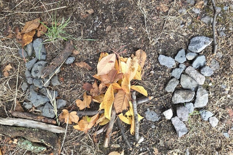 Aus Naturmaterialien gelegt: Das Logo der Schinnebröder