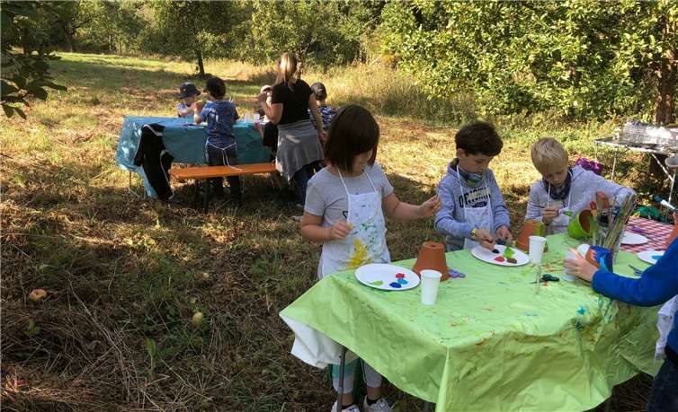 Aus coronagründen mussten die Kinder in zwei Gruppen aufgeteilt werden.