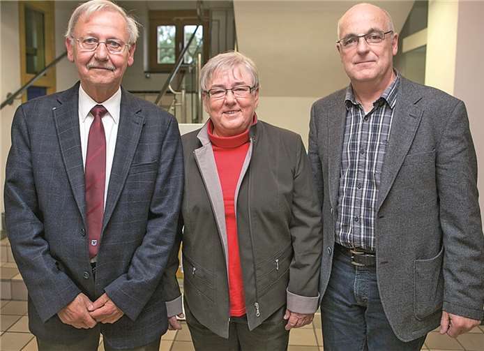 Aus dem Rheinbacher Stadtrat verabschiedet wurden (v.l.) Walter Langer, Renate Krämer und Hans-Josef Schmitz-Kretschmer.