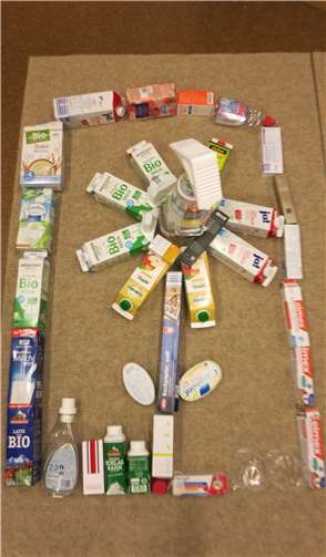 Aus gesammeltem Restmüll bastelten die Zaunkönige unter anderem eine„Abfallblume“.Foto: privat