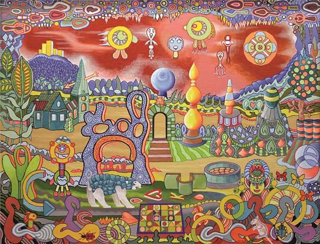 Aus seltsamen Figuren, Pflanzen und Monumenten erwachsen Gottfried F. Kochs komplexe Bildräume. HG