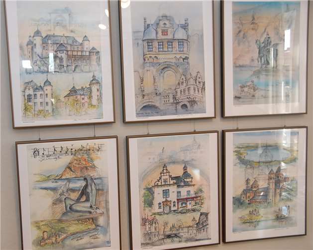 Auswahl der Andernach-Ansichten: Die Stadtkonnte dem Maler viele reizvolle Ansichten bieten.