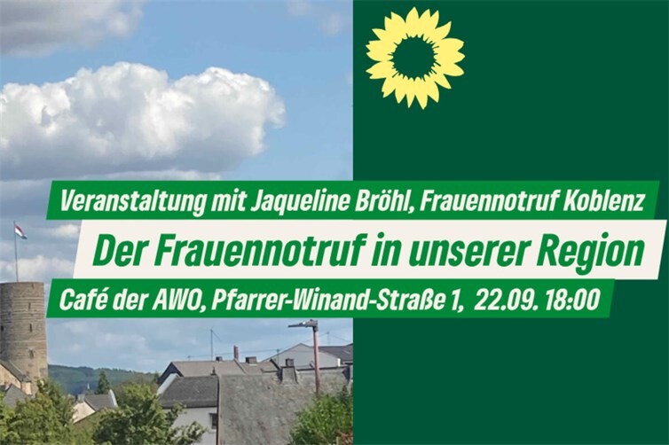 BÜNDNIS 90/DIE GRÜNEN laden ein zum Gespräch mit dem Frauennotruf Koblenz