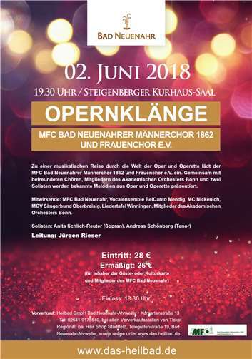 Bad Neuenahr-Ahrweiler. Der MFC Bad Neuenahr lädt zu seiner Operngala am 2. Juni ein. privat