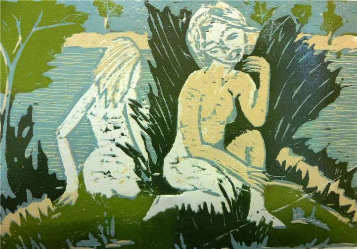 Badende an der Ahr bei Ahrweiler.