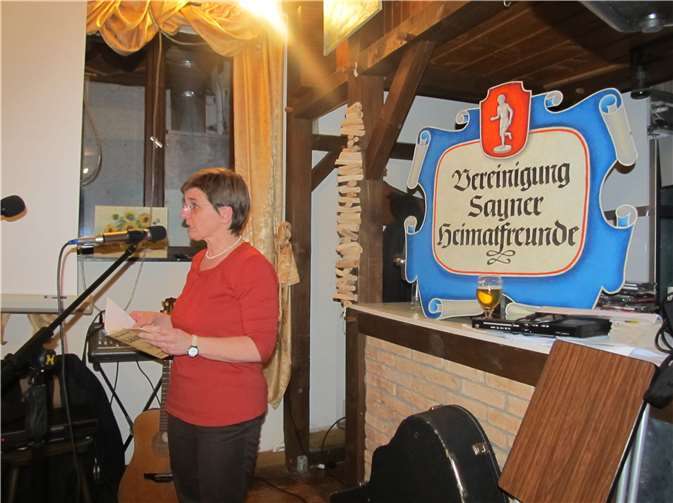 Bärbel Löcher bei den „Sayner Heimatfreunden“. -PS-