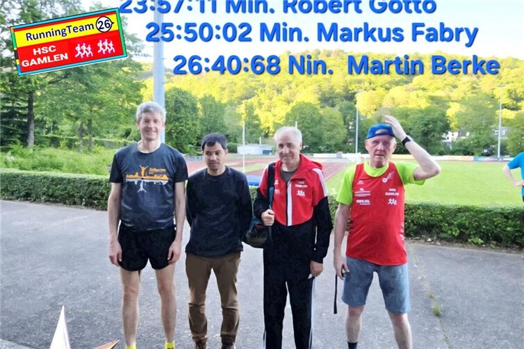 Bahnabend in Mayen über 5000 m ...Martin Berke - Markus Schmitt - Robert Gotto und Markus Fabry