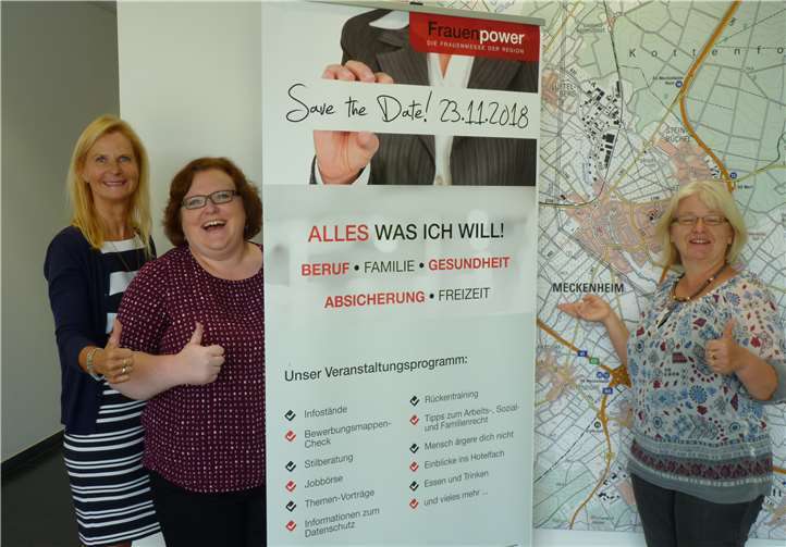 Barbara Voss (v.li.), Katrin Erb-Ruck und Bettina Hihn laden zur Messe für Frauen ein. privat