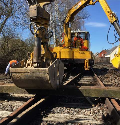 Bauarbeiten an der Brexbachtalbahn.Foto: Gernot Kallweit