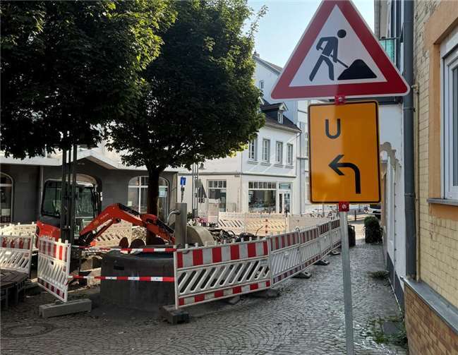 Baustelle in der Marktstraße. Foto: Lisa Althoff