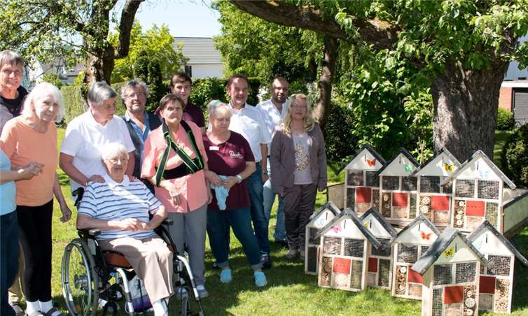 Begeistert waren die Heimbewohner über die liebevoll hergestellten Nist- und Überwinterungshilfen für die Insekten.privat