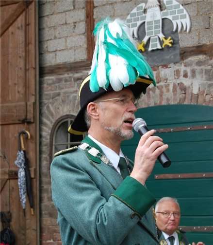 Begrüßung durch Schützenkönig Burkhard Hornberger.