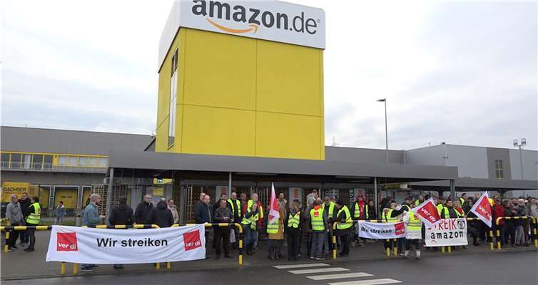 Bei Amazon in Koblenz wird noch bis zum Ende der Spätschicht am Samstag, 21. Dezember gestreikt.Foto: WINKLER.TV
