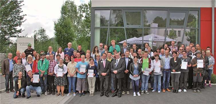 Bei der Abschlussveranstaltung der Beruflichen Aktionstage in den Caritas Werkstätten St. Johannes in Mayen. Caritas Werkstätten XTERN