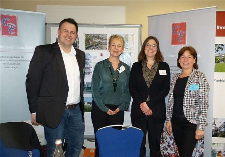 Bei der Klinikmesse in Bonn suchten (v.li.) Tobias Jöbgen, Heike Heideck, Anne Pesch und Rita Klaes das Gespräch mit Besuchern. Kreisverwaltung Ahrweiler