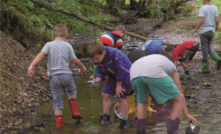 Bei der Schatzsuche im Wald hatten die Kinder einen Riesenspaß.privat