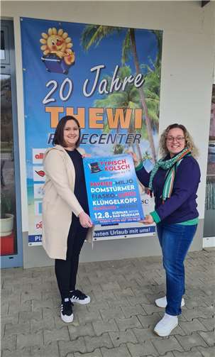Reisebüro als Vorverkaufsstelle Bei der Übergabe der Eintrittskarten, bedankte sich die Geschäftsführerin des Festausschuss, Vanessa Creuzberg, bei der Mitinhaberin Daniela Winten-Krahm für die Unterstützung als Anlaufpunkt, für die Freunde des Sommerevent des FAK, an der Oberahr. Foto: privat
