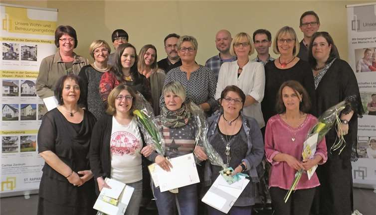 Bei der Würdigung der langjährigen Mitarbeiter in Engeln.Caritas-Zentrum