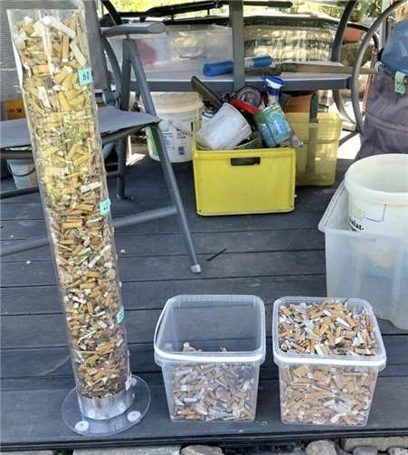 Bei der letzten Sammelaktion wurden in zwei Stunden über 2000 Kippen aufgesammelt. Foto: privat