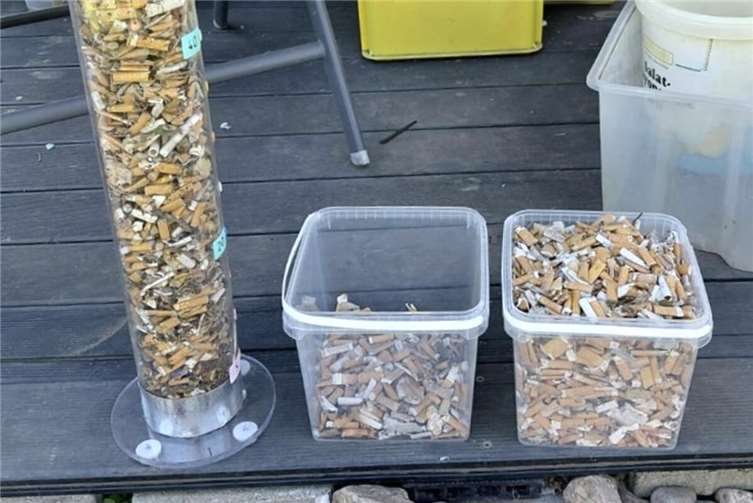 Bei der letzten Sammelaktion wurden in zwei Stunden über 2000 Kippen aufgesammelt. Foto: privat