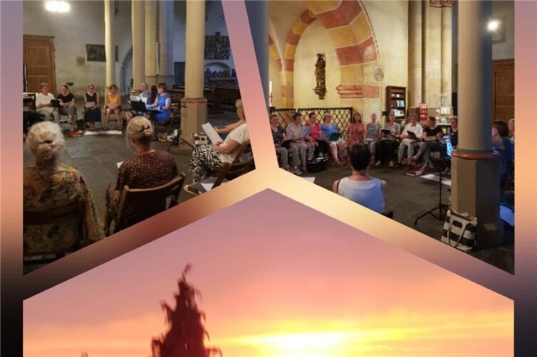 Bei hohen Temperaturen wurde am 26.06. die Probe kurzfristig in die schöne kühle Stiftskirche verlegt.