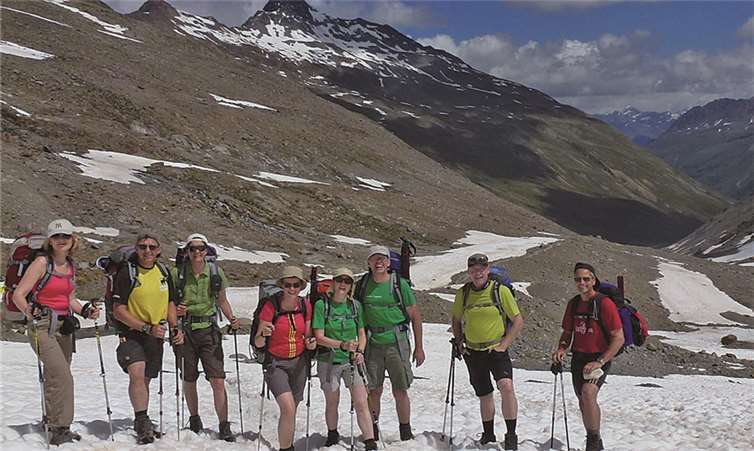 Bei ihrer Alpenüberquerung mussten die Strengelaner einige Schwierigkeiten bewältigen.privat