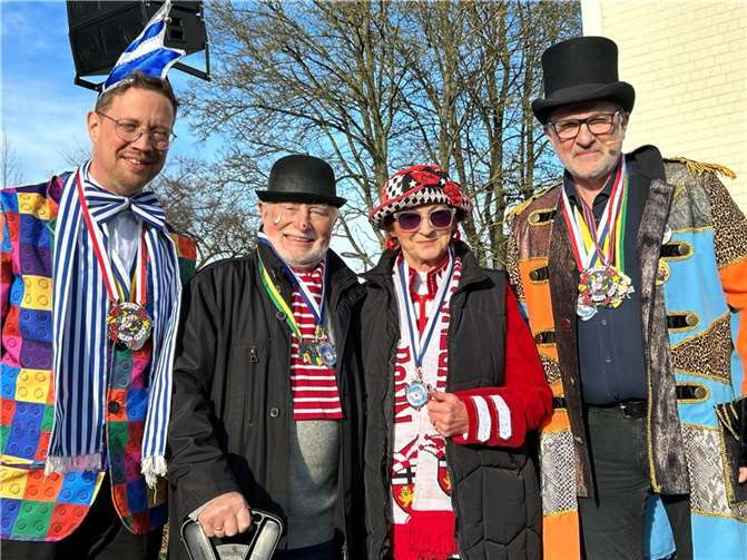Beigeordneter Sven Christian, Hans-Joachim Döring, Renate Offergeld und Bürgermeister Jörg Schmidt.