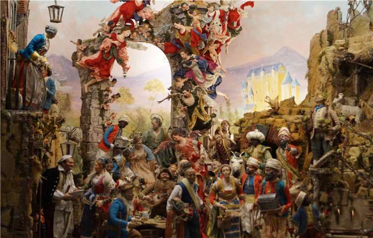 Beilstein und die Burg Eltz sind in der Landschaft - ganz nach neapolitanischer Krippenbauertradition - eingebaut.TT