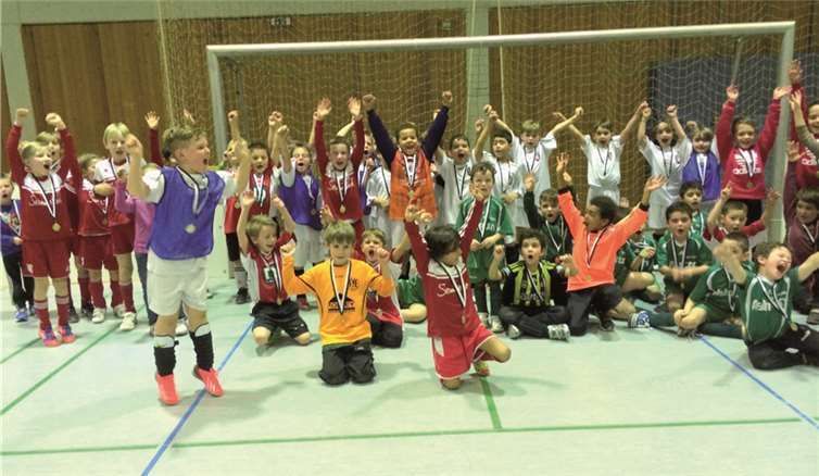 Beim 1. Linzer Hallen-Neujahrscup waren die Nachwuchskicker mit vollem Einsatz dabei.privat