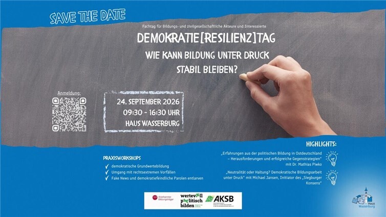 Beim Demokratie[resilienz]tag erwarten die Teilnehmenden praxisnahe Workshops, fachliche Impulse und Raum für Austausch mit anderen Engagierten aus Bildung und Zivilgesellschaft.