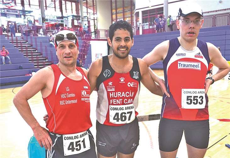 Beim Hauptlauf siegte Jorge Ruiz (Mitte) vor Vadim Penner (links) und Michael Arndt.