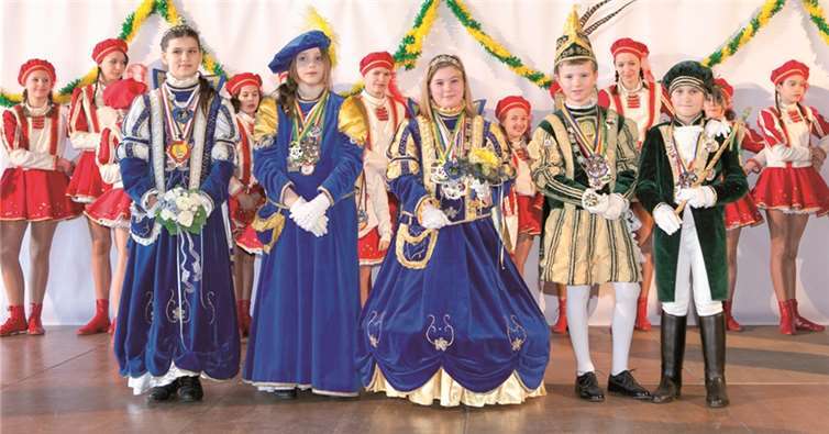 Beim Prinzenempfang in der Fritzdorfer Mehrzweckhalle empfing Kinderprinz Till I. (Schubert) mit seinem Adjutanten Tim (Wingertszahn) unter anderem die Wormersdorfer Kinderprinzessin Berit I. (Schneider) sowie die Meckenheimer Kinderprinzessin Hanna I. (Grüne) mit ihrer Hofdame Joy (Diwo).VJ