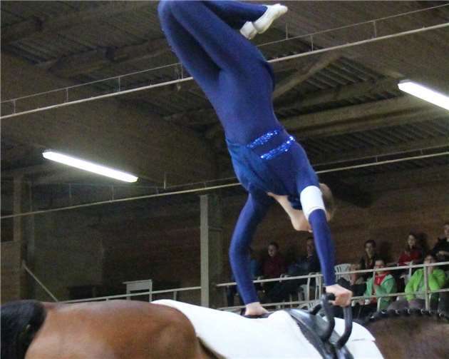 Beim Voltigieren zeigten die Adenauerinnen eine tolle Leistung.privat