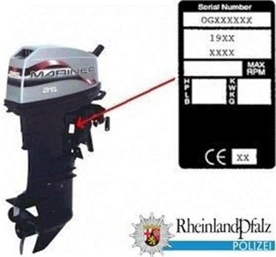 Beispielbild des gestohlenen Außenbordmotors. Foto: Polizei