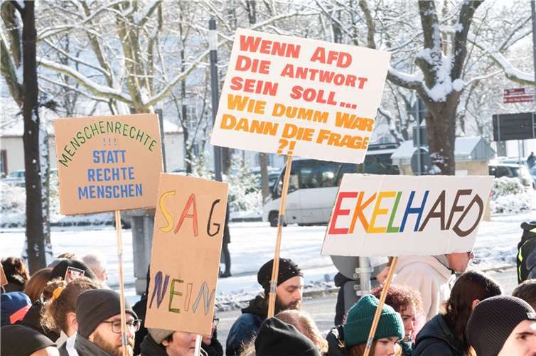 Koblenz demonstriert gegen Rechts – Für Demokratie gegen Faschismus Bekenntnisse im Demonstrationszug durch Koblenz. Foto: SCH